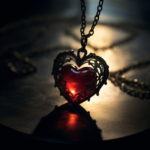 Heart-shaped pendant symbolising maternal love.